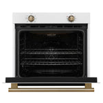 Forno Vomero 30-Inch Wall Oven, White, 5 cu.ft Capacity, 3550 Watts Convection, Mechanical Controls, Manuel Steam Clean - BonPrix Électroménagers