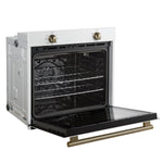 Forno Vomero 30-Inch Wall Oven, White, 5 cu.ft Capacity, 3550 Watts Convection, Mechanical Controls, Manuel Steam Clean - BonPrix Électroménagers