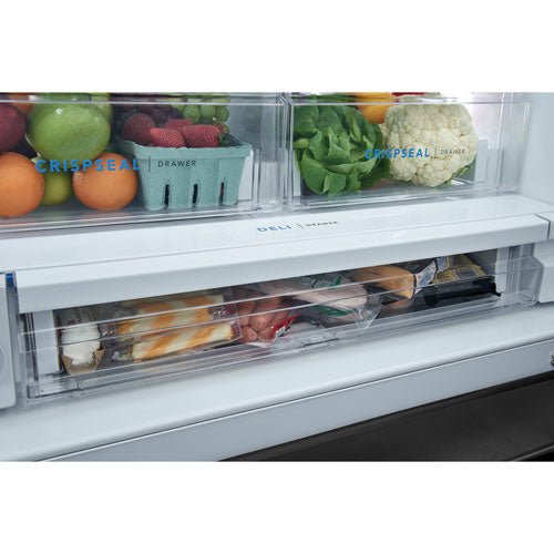 FRFS2823AD - REFRIGERATORS - Frigidaire - French 3 - Door - Black Stainless - Open Box - BonPrix Électroménagers