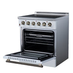 Galiano 30 Inch Freestanding Electric range, 4 radiant burners, 4.32 cf. True Convection oven, Air fryer kit, White - BonPrix Électroménagers