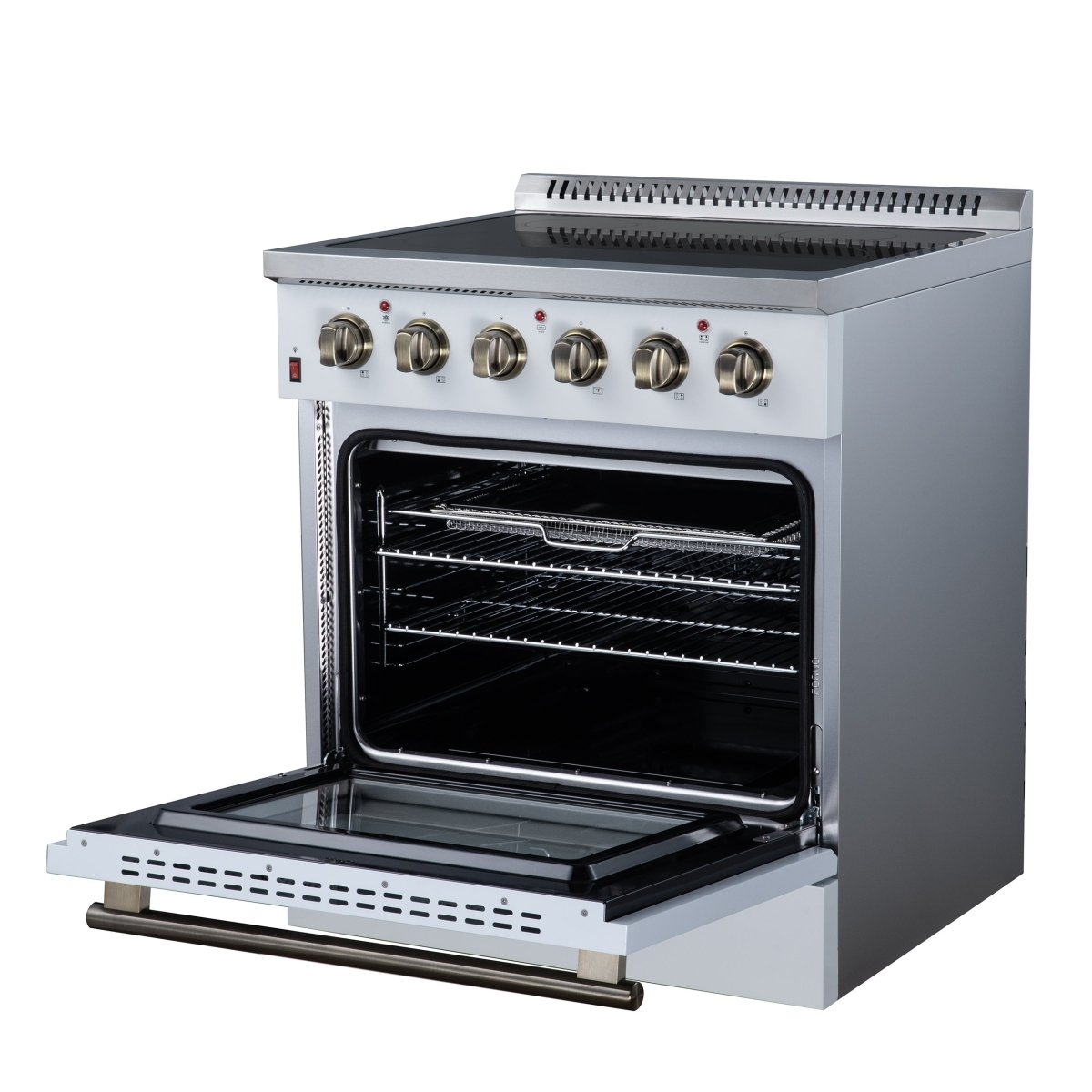 Galiano 30 Inch Freestanding Electric range, 4 radiant burners, 4.32 cf. True Convection oven, Air fryer kit, White - BonPrix Électroménagers