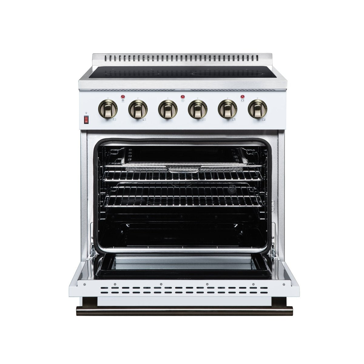 Galiano 30 Inch Freestanding Electric range, 4 radiant burners, 4.32 cf. True Convection oven, Air fryer kit, White - BonPrix Électroménagers