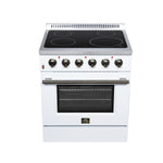 Galiano 30 Inch Freestanding Electric range, 4 radiant burners, 4.32 cf. True Convection oven, Air fryer kit, White - BonPrix Électroménagers
