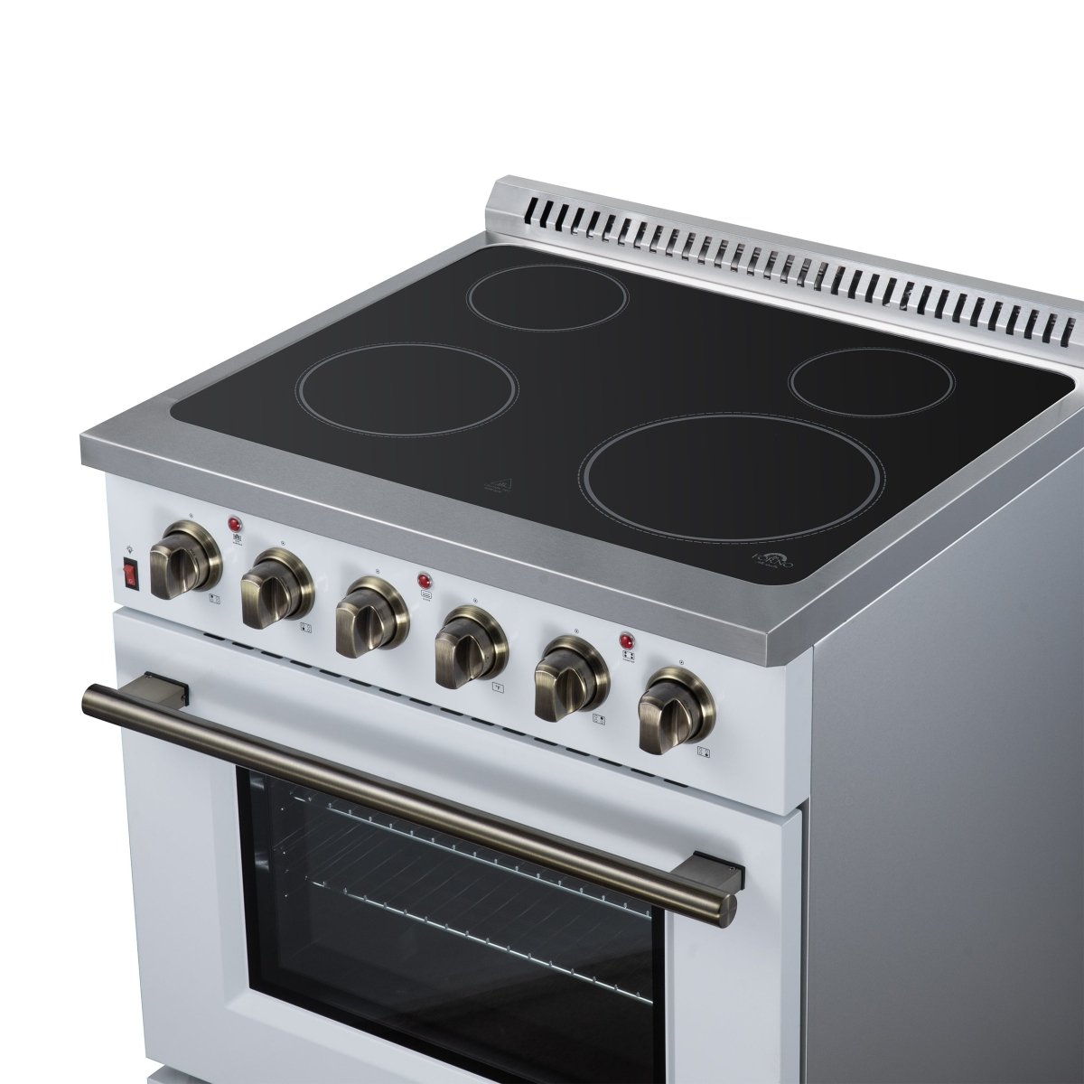 Galiano 30 Inch Freestanding Electric range, 4 radiant burners, 4.32 cf. True Convection oven, Air fryer kit, White - BonPrix Électroménagers