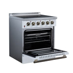 Galiano 30 Inch Freestanding Electric range, 4 radiant burners, 4.32 cf. True Convection oven, Air fryer kit, White - BonPrix Électroménagers