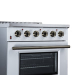 Galiano 30 Inch Freestanding Electric range, 4 radiant burners, 4.32 cf. True Convection oven, Air fryer kit, White - BonPrix Électroménagers