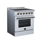 Galiano 30 Inch Freestanding Electric range, 4 radiant burners, 4.32 cf. True Convection oven, Air fryer kit, White - BonPrix Électroménagers
