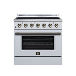 Galiano 36 Inch Freestanding Electric range, 5 radiant burners, 5.36 cf. True Convection oven, Air fryer kit, White - BonPrix Électroménagers