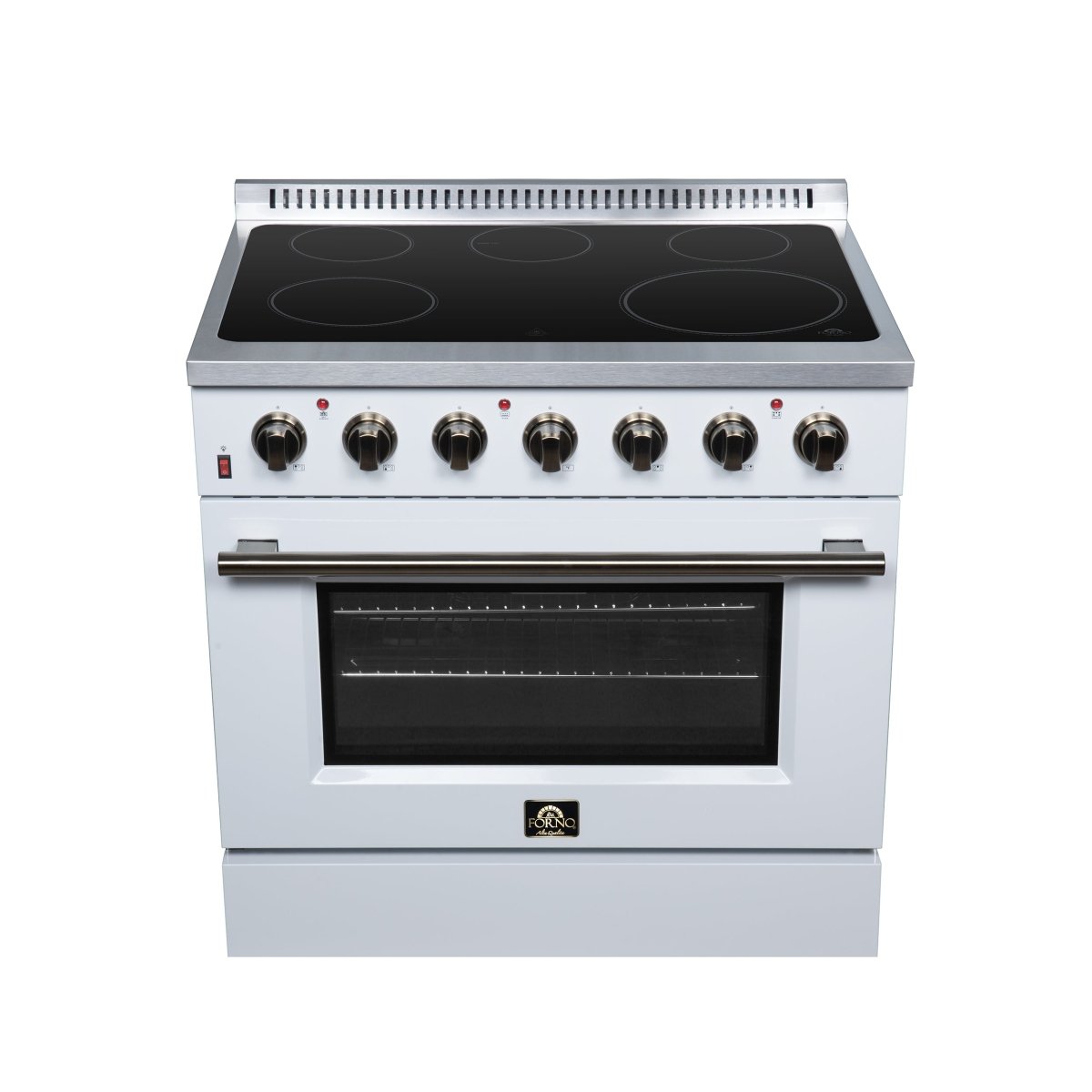 Galiano 36 Inch Freestanding Electric range, 5 radiant burners, 5.36 cf. True Convection oven, Air fryer kit, White - BonPrix Électroménagers
