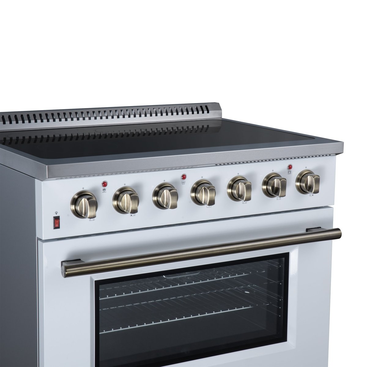 Galiano 36 Inch Freestanding Electric range, 5 radiant burners, 5.36 cf. True Convection oven, Air fryer kit, White - BonPrix Électroménagers