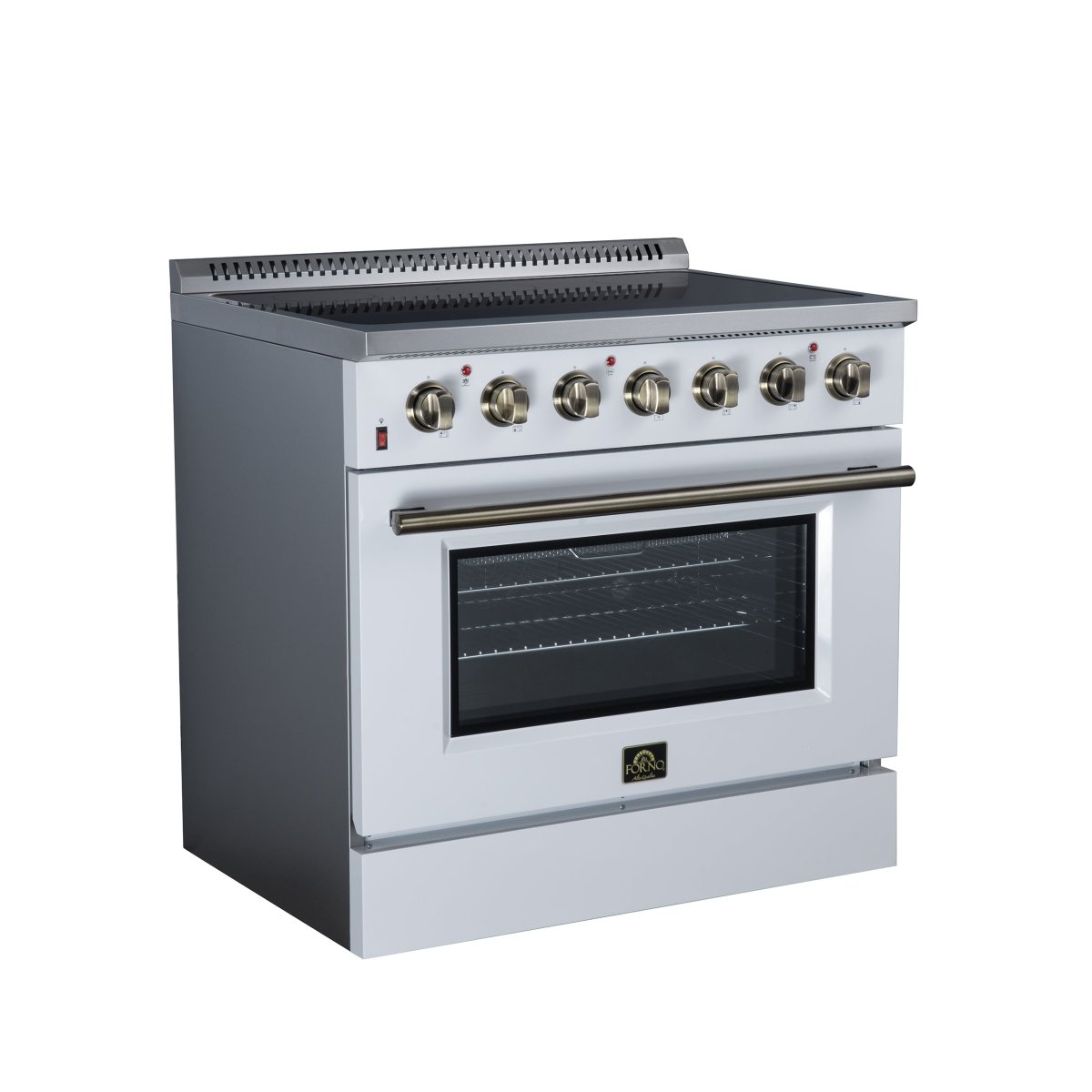 Galiano 36 Inch Freestanding Electric range, 5 radiant burners, 5.36 cf. True Convection oven, Air fryer kit, White - BonPrix Électroménagers