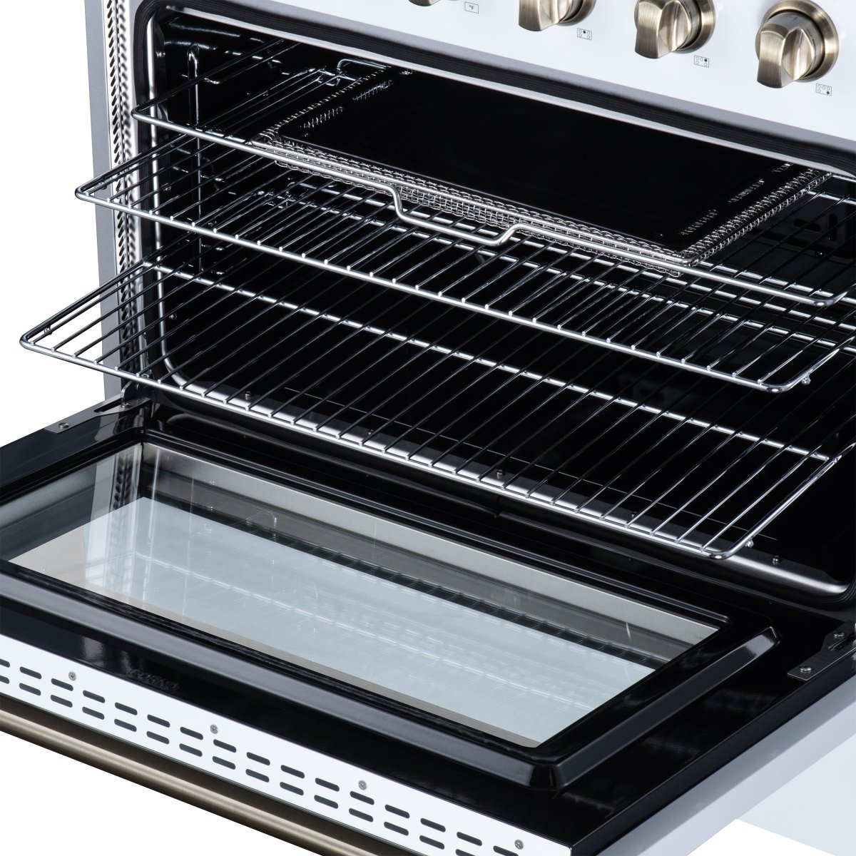 Galiano 36 Inch Freestanding Electric range, 5 radiant burners, 5.36 cf. True Convection oven, Air fryer kit, White - BonPrix Électroménagers