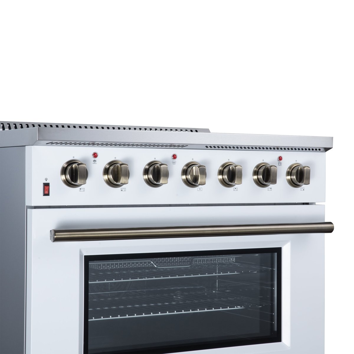 Galiano 36 Inch Freestanding Electric range, 5 radiant burners, 5.36 cf. True Convection oven, Air fryer kit, White - BonPrix Électroménagers