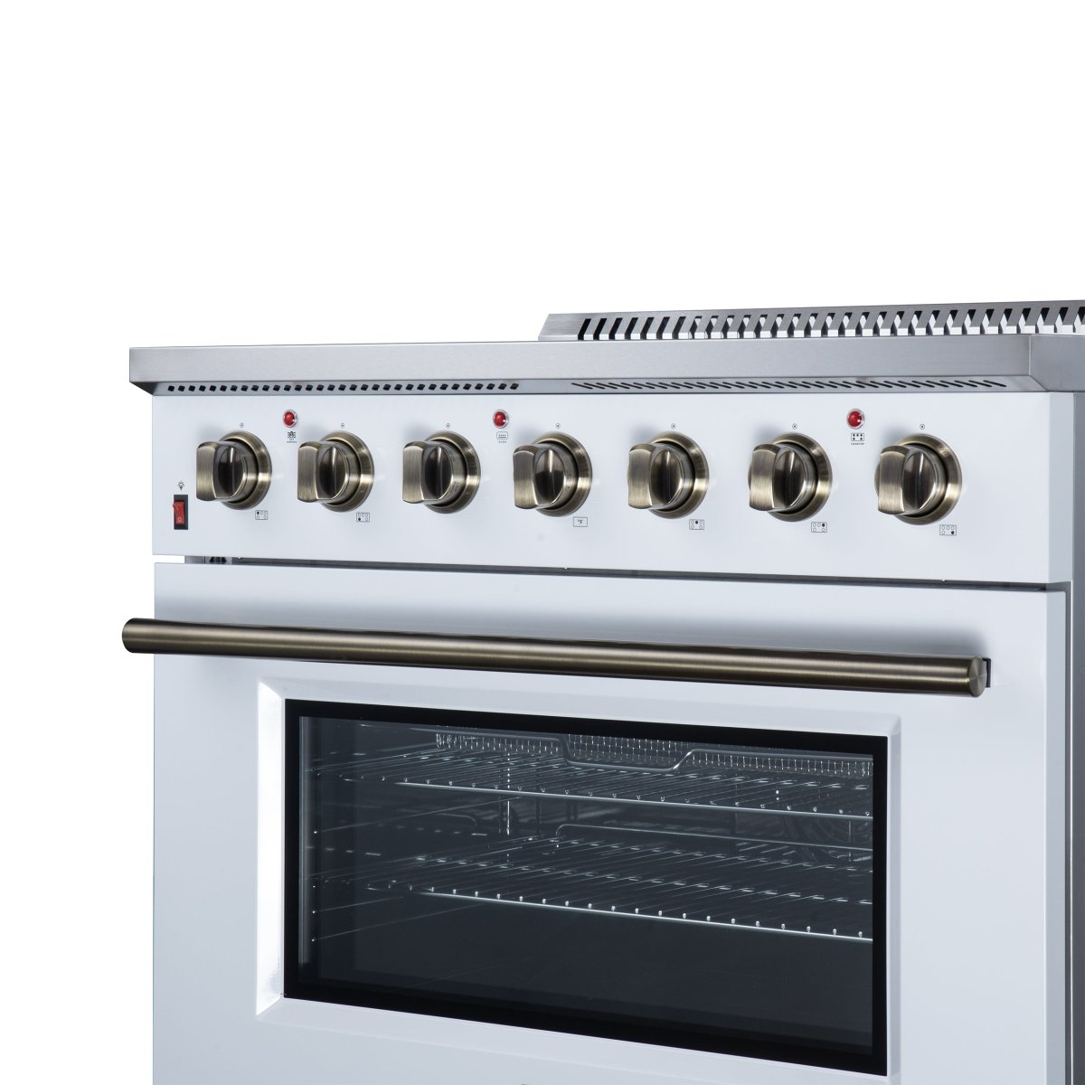 Galiano 36 Inch Freestanding Electric range, 5 radiant burners, 5.36 cf. True Convection oven, Air fryer kit, White - BonPrix Électroménagers