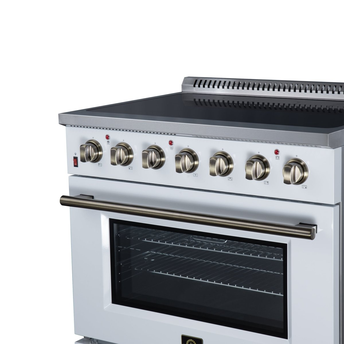 Galiano 36 Inch Freestanding Electric range, 5 radiant burners, 5.36 cf. True Convection oven, Air fryer kit, White - BonPrix Électroménagers