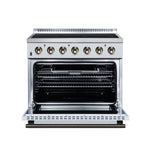 Galiano 36 Inch Freestanding Electric range, 5 radiant burners, 5.36 cf. True Convection oven, Air fryer kit, White - BonPrix Électroménagers