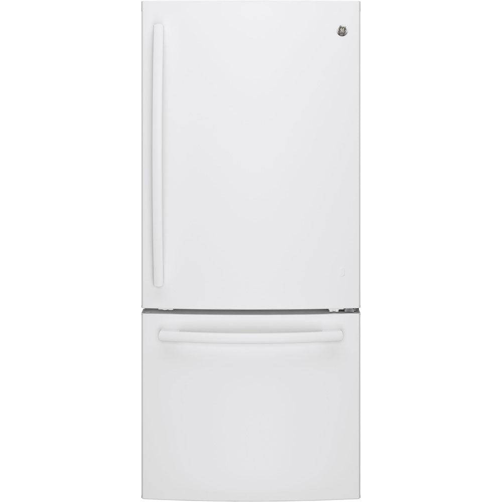 GBE21AGKWW - REFRIGERATORS - GE - Bottom Freezer - White - Open Box - BonPrix Électroménagers