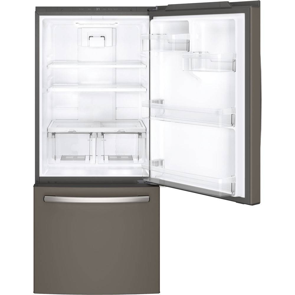 GDE21DMKES - REFRIGERATORS - GE - Bottom Freezer - Slate Grey - Open Box - BonPrix Électroménagers