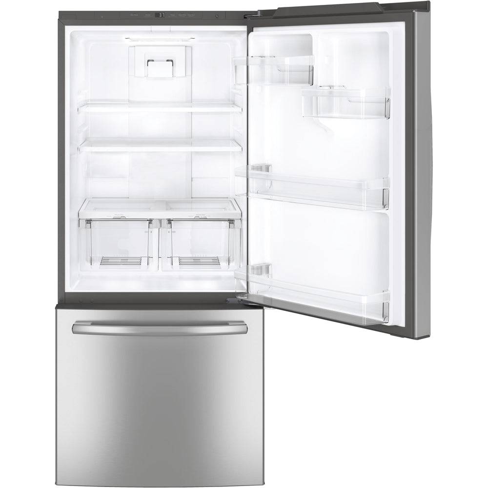 GDE21DYRKFS - REFRIGERATORS - GE - Bottom Freezer - Stainless Steel - Open Box - BonPrix Électroménagers