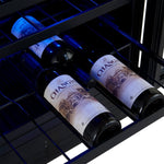 Gemello 48 Inch Side-by-Side Wine and Beverage Cooler in Black with Antique Brass Handles, French Door, 9.6 cu. ft. - BonPrix Électroménagers