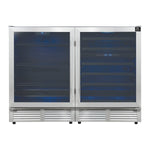 Gemello 48 Inch Side-by-Side Wine and Beverage Cooler in Stainless Steel, French Door, 9.6 cu. ft. - BonPrix Électroménagers
