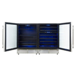 Gemello 48 Inch Side-by-Side Wine and Beverage Cooler in Stainless Steel, French Door, 9.6 cu. ft. - BonPrix Électroménagers