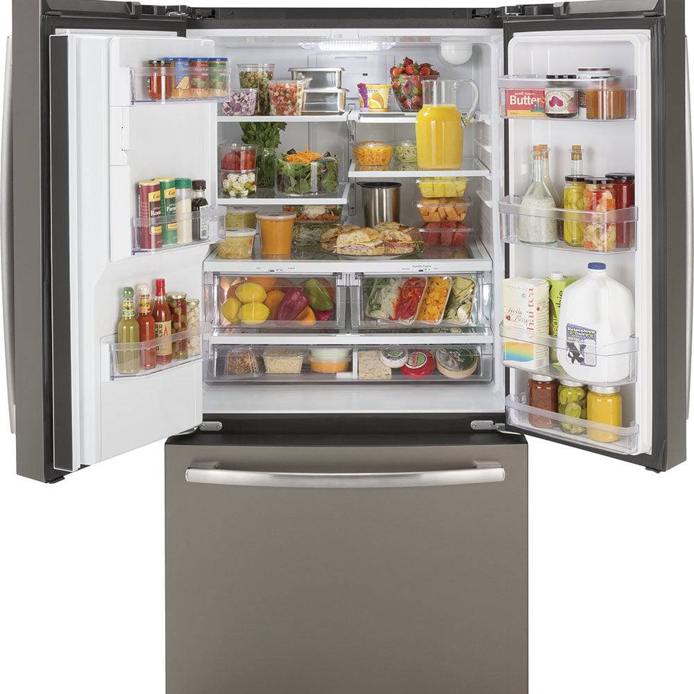 GFE26JMMES - REFRIGERATORS - GE - French 3 - Door - Slate Grey - Open Box - BonPrix Électroménagers