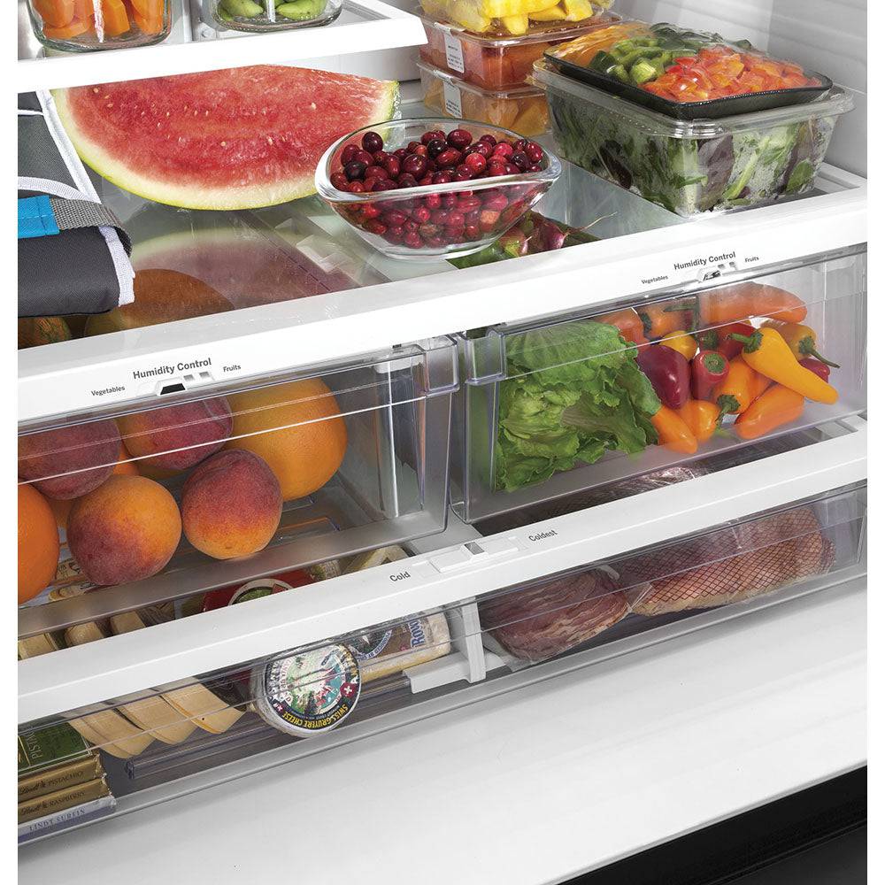 GFE26JMMES - REFRIGERATORS - GE - French 3 - Door - Slate Grey - Open Box - BonPrix Électroménagers