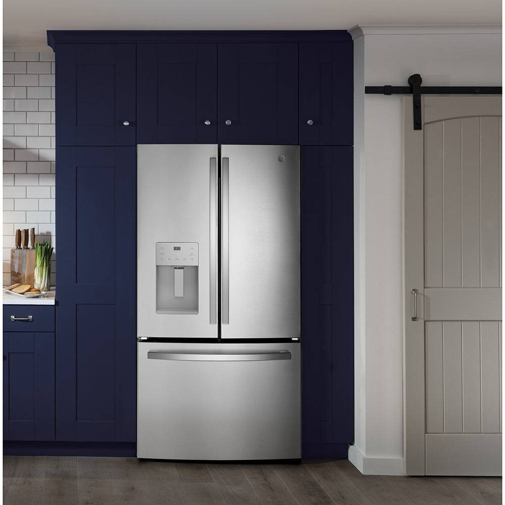 GFE26JYMFS - REFRIGERATORS - GE - French 3 - Door - Stainless Steel - Open Box - BonPrix Électroménagers