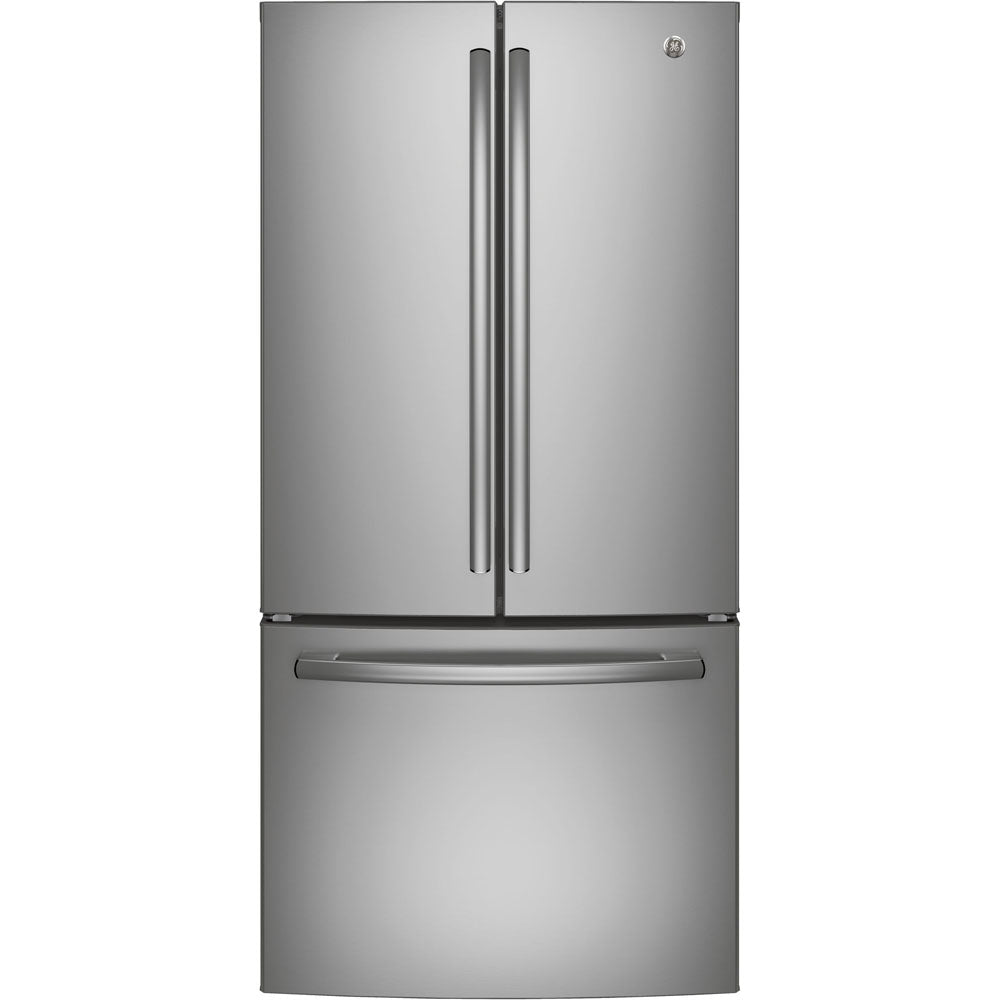 GNE25DYRKFS - REFRIGERATORS - GE - French 3 - Door - Stainless Steel - Open Box - BonPrix Électroménagers