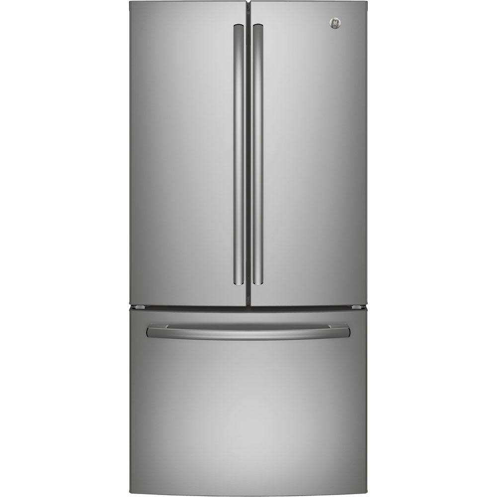 GNE25DYRKFS - REFRIGERATORS - GE - French 3 - Door - Stainless Steel - Open Box - BonPrix Électroménagers