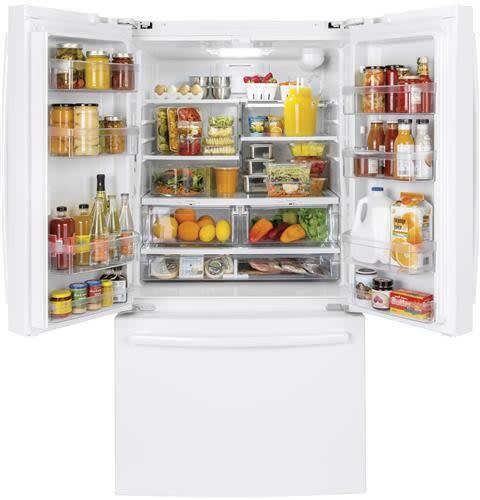 GNE27JGMWW - REFRIGERATORS - GE - French 3 - Door - White - Open Box - BonPrix Électroménagers