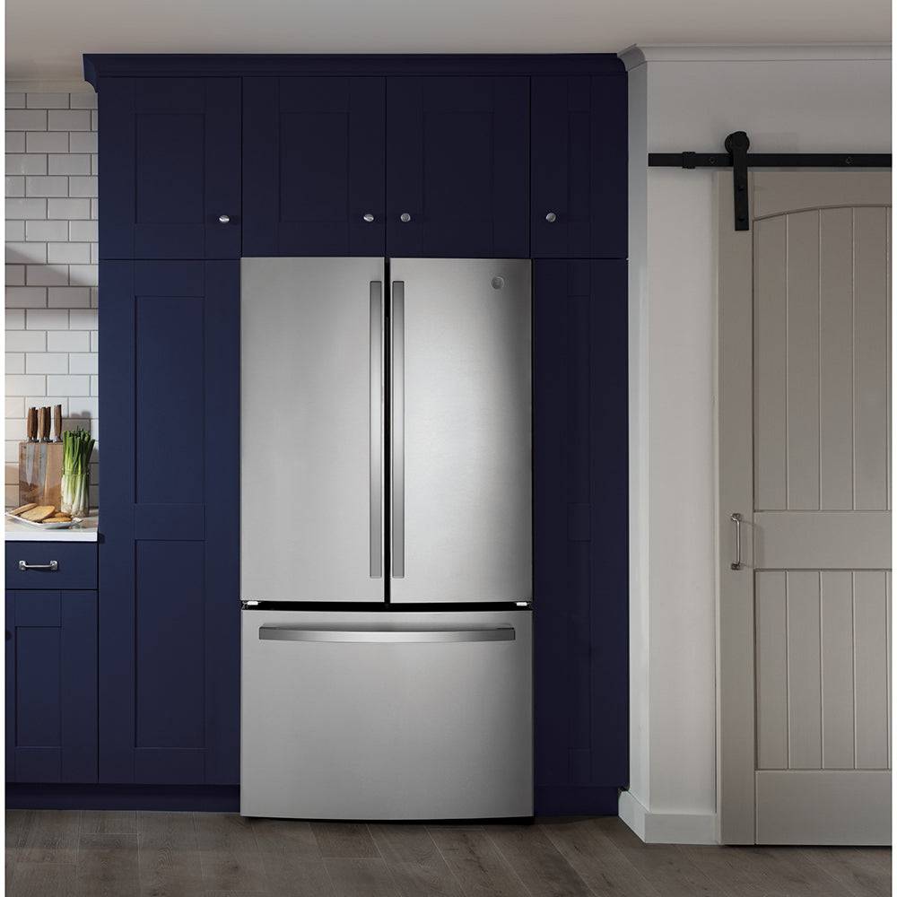 GNE27JYMFS - REFRIGERATORS - GE - French 3 - Door - Stainless Steel - Open Box - BonPrix Électroménagers