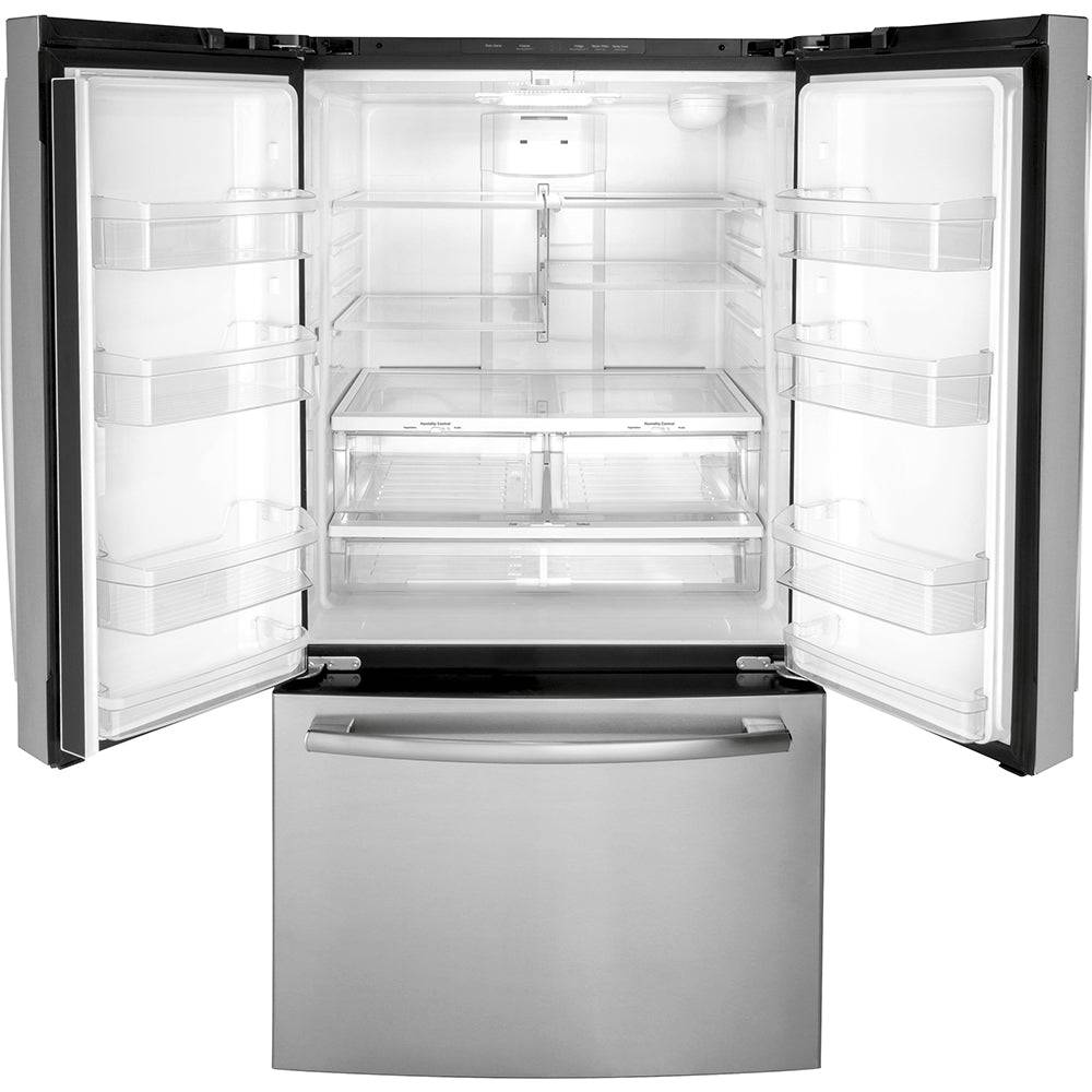 GNE27JYMFS - REFRIGERATORS - GE - French 3 - Door - Stainless Steel - Open Box - BonPrix Électroménagers
