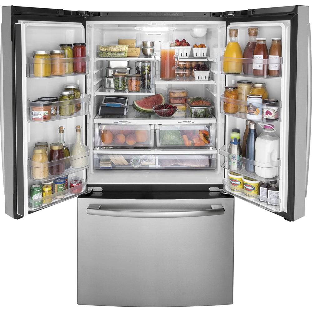 GNE27JYMFS - REFRIGERATORS - GE - French 3 - Door - Stainless Steel - Open Box - BonPrix Électroménagers