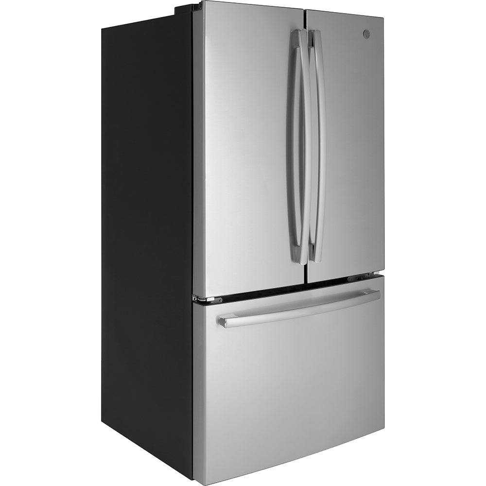 GNE27JYMFS - REFRIGERATORS - GE - French 3 - Door - Stainless Steel - Open Box - BonPrix Électroménagers