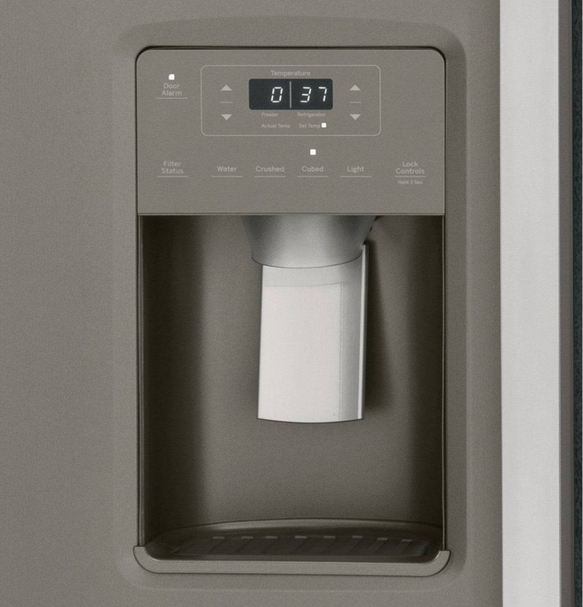 GSS23GMPES - REFRIGERATORS - GE - Side by Side - Slate Grey - Open Box - BonPrix Électroménagers