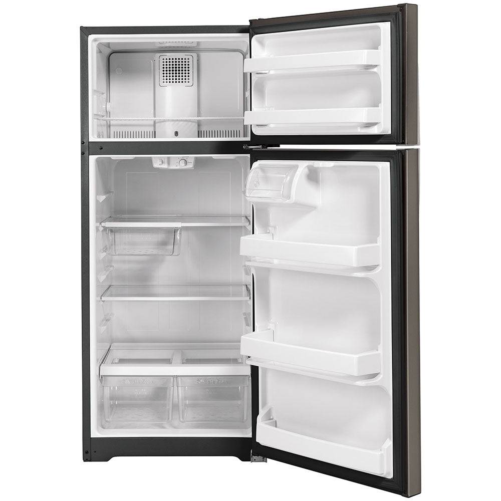 GTE18GMNRES - REFRIGERATORS - GE - Top Freezer - Slate Grey - Open Box - BonPrix Électroménagers