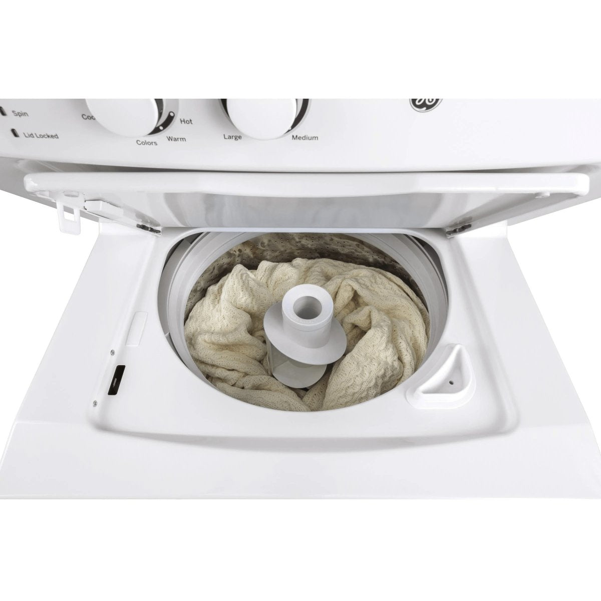 GUD27ESMMWW - LAUNDRY CENTERS - GE - Stacked Washer/Dryer - Electric - White - Open Box - BonPrix Électroménagers