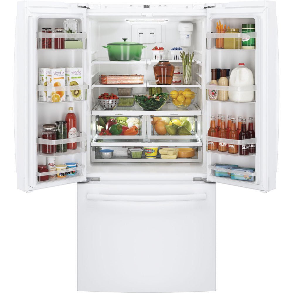 GWE19JGLWW - REFRIGERATORS - GE - French 3 - Door - White - Open Box - BonPrix Électroménagers