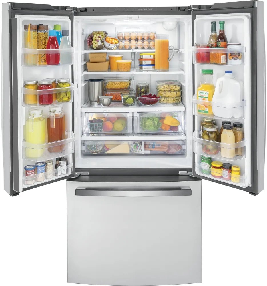 GWE19JYLFS - REFRIGERATORS - GE - French 3 - Door - Stainless Steel - Open Box - BonPrix Électroménagers