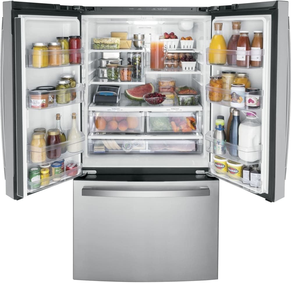 GWE22JYMFS - REFRIGERATORS - GE - French 3 - Door - Stainless Steel - New - BonPrix Électroménagers