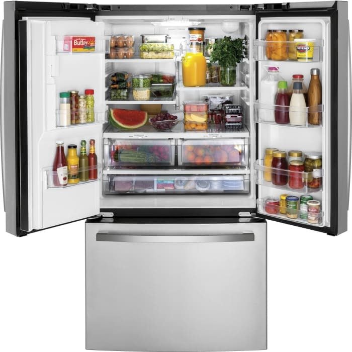 GYE21JYMFS - REFRIGERATORS - GE - French Door 3 - Door - Stainless Steel - Open Box - BonPrix Électroménagers