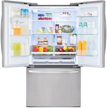 LRFS28XBS - REFRIGERATORS - LG - French 3 - Door - Stainless Steel - Open Box - BonPrix Électroménagers