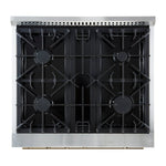 Marco 30-inch Gas Range White & Antique Brass Design, 4 Burners 37,000 BTU, 4.32 cu.ft. Convection Oven - BonPrix Électroménagers