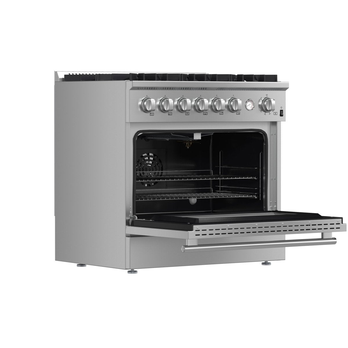 Marco 36-Inch Gas Range Stainless Steel, 6 Burners 67,000 BTU, 5.36 cu.ft. Convection Oven - BonPrix Électroménagers