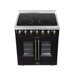 Massimo 30 Inch French Door Electric range, 5 radiant burners, 4.32 cf. True Convection oven, Air fryer kit, Black - BonPrix Électroménagers