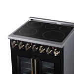 Massimo 30 Inch French Door Electric range, 5 radiant burners, 4.32 cf. True Convection oven, Air fryer kit, Black - BonPrix Électroménagers