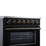 Massimo 36 Inch Freestanding Electric range, 5 radiant burners, 5.36 cf. True Convection oven, Air fryer kit, Black - BonPrix Électroménagers