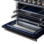 Massimo 36 Inch Freestanding Electric range, 5 radiant burners, 5.36 cf. True Convection oven, Air fryer kit, Black - BonPrix Électroménagers